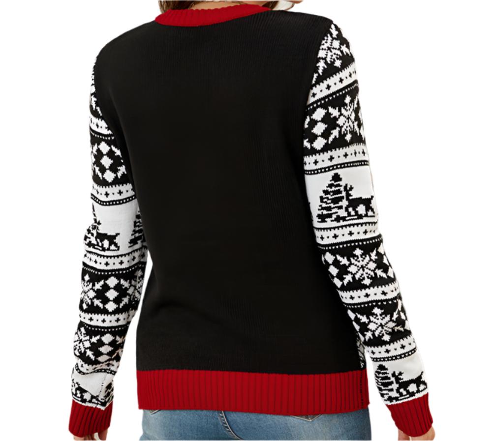 Elk Jacquard Knitted Sweater