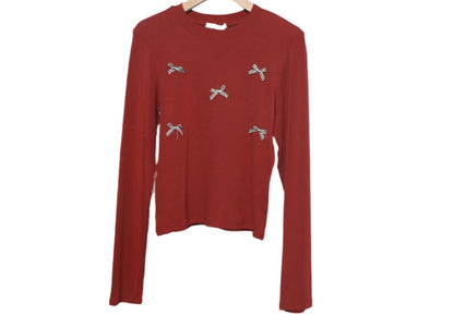 Bow T-shirt Long Sleeve Top