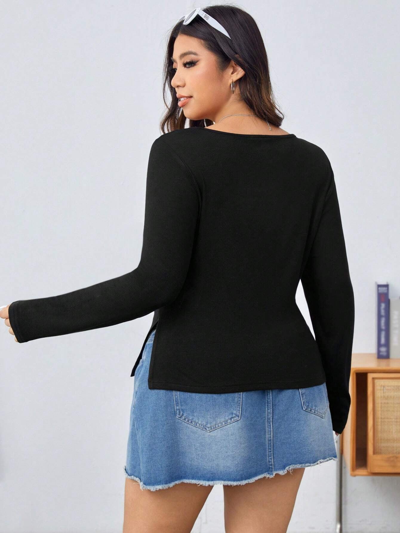 Knitted Long-Sleeved Bottoming Top