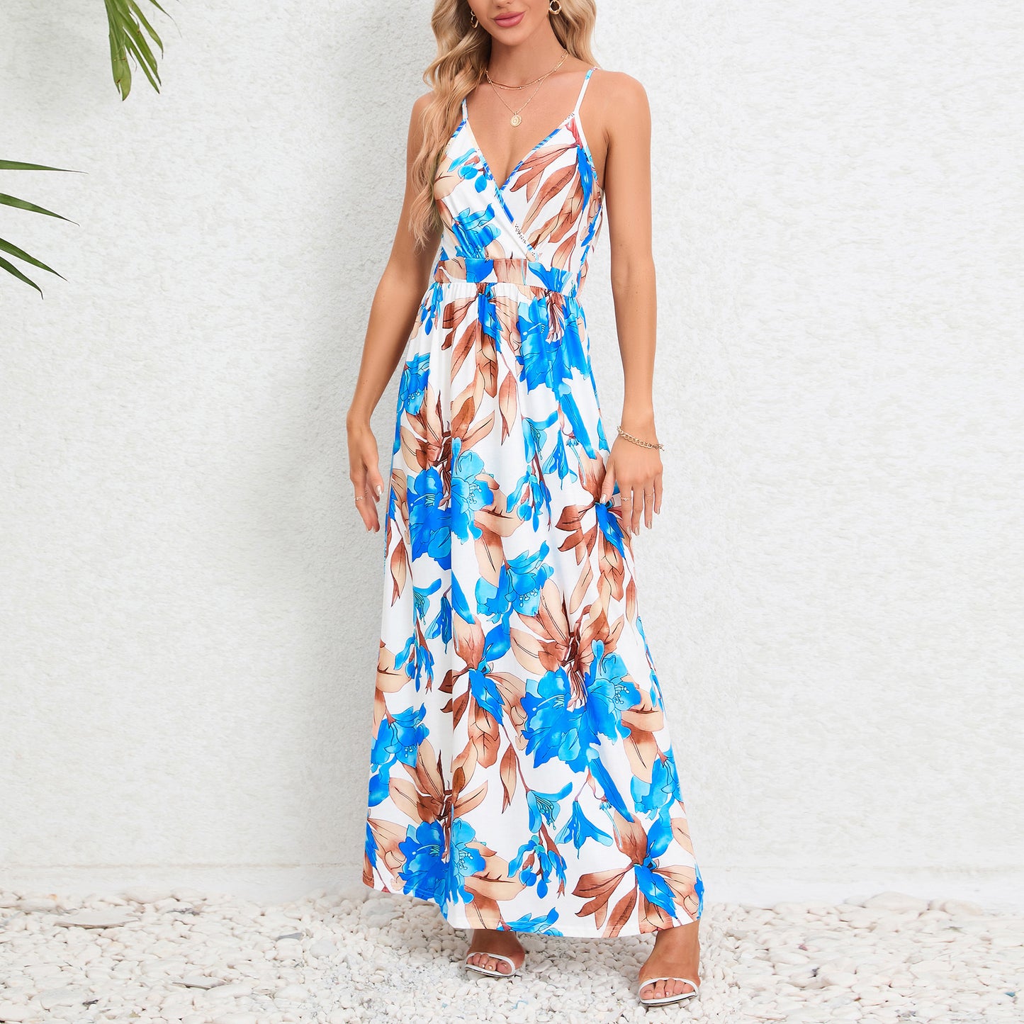 Sexy Strap Backless Slimming Maxi Dress