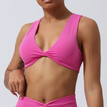 Twist Push-up Yoga Sports Bra