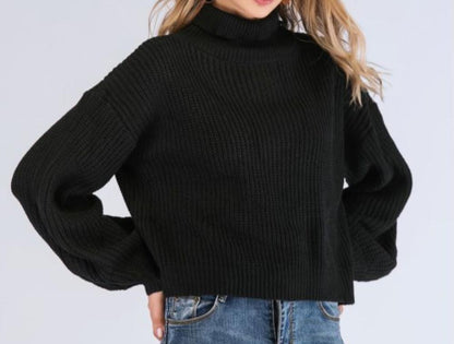 Half High Collar Long Sleeve Thick Soft Glutinous Knitted Sweater