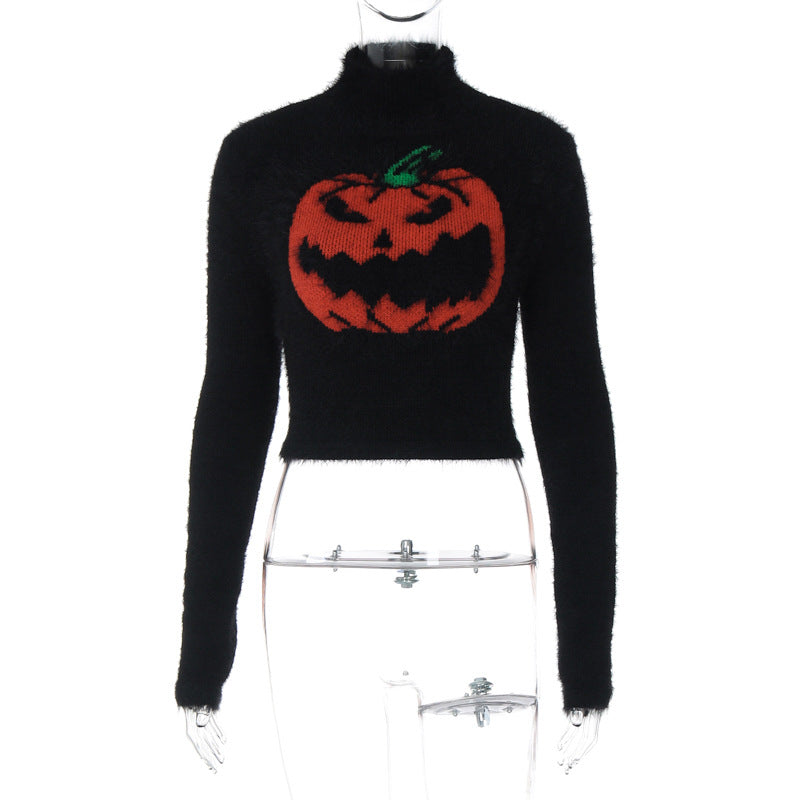 Halloween Pumpkin Head Short High-Quality Sweater