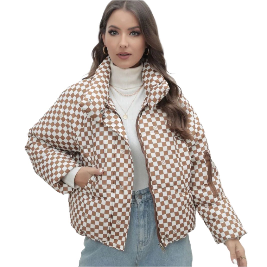 Plaid Cotton Padded Jacket Coat