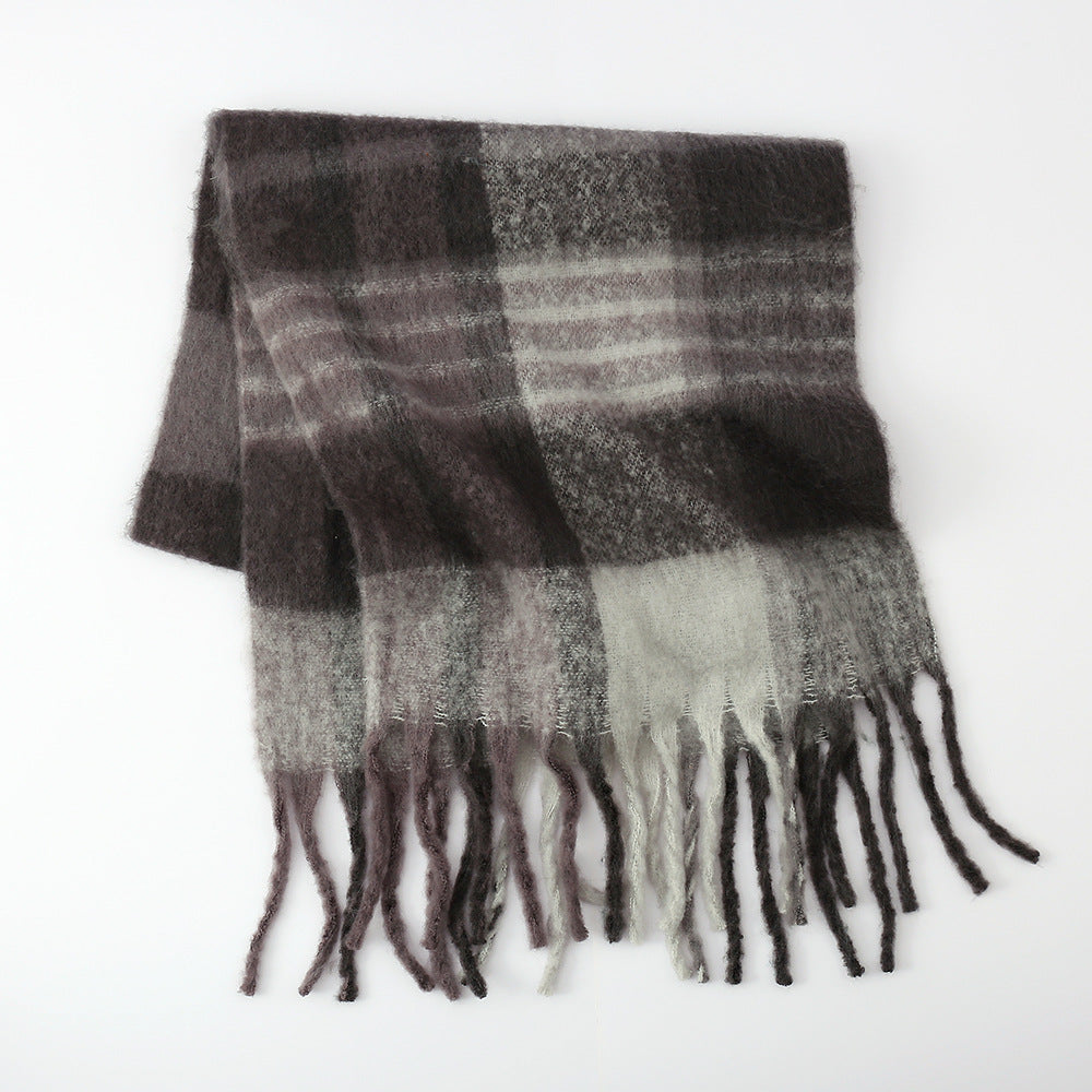 Plaid Mohair Scarf