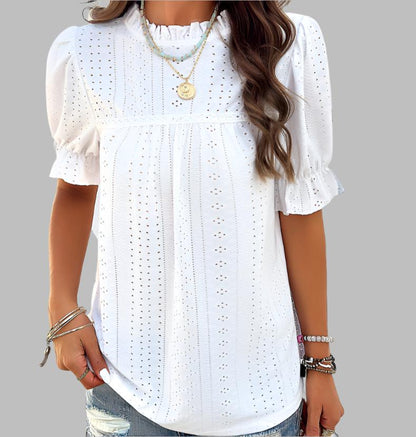 Chic Ruffle Short Sleeve Top