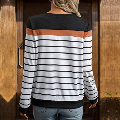 Fall Long Sleeve Striped Sweater