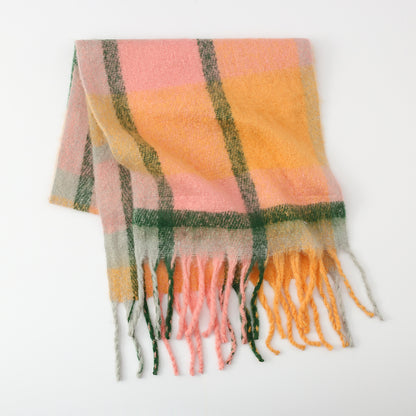 Cashmere Mohair Plaid Scarf