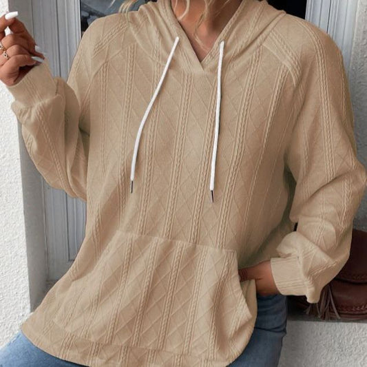 Casual Jacquard Loose Hooded Sweater