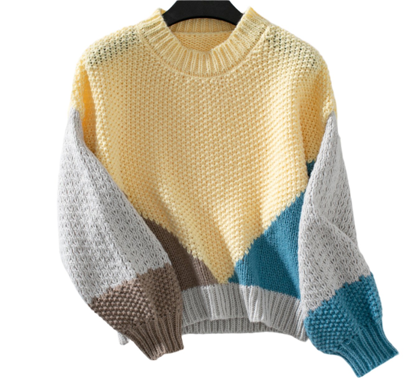 Contrast Color Pullover Sweater