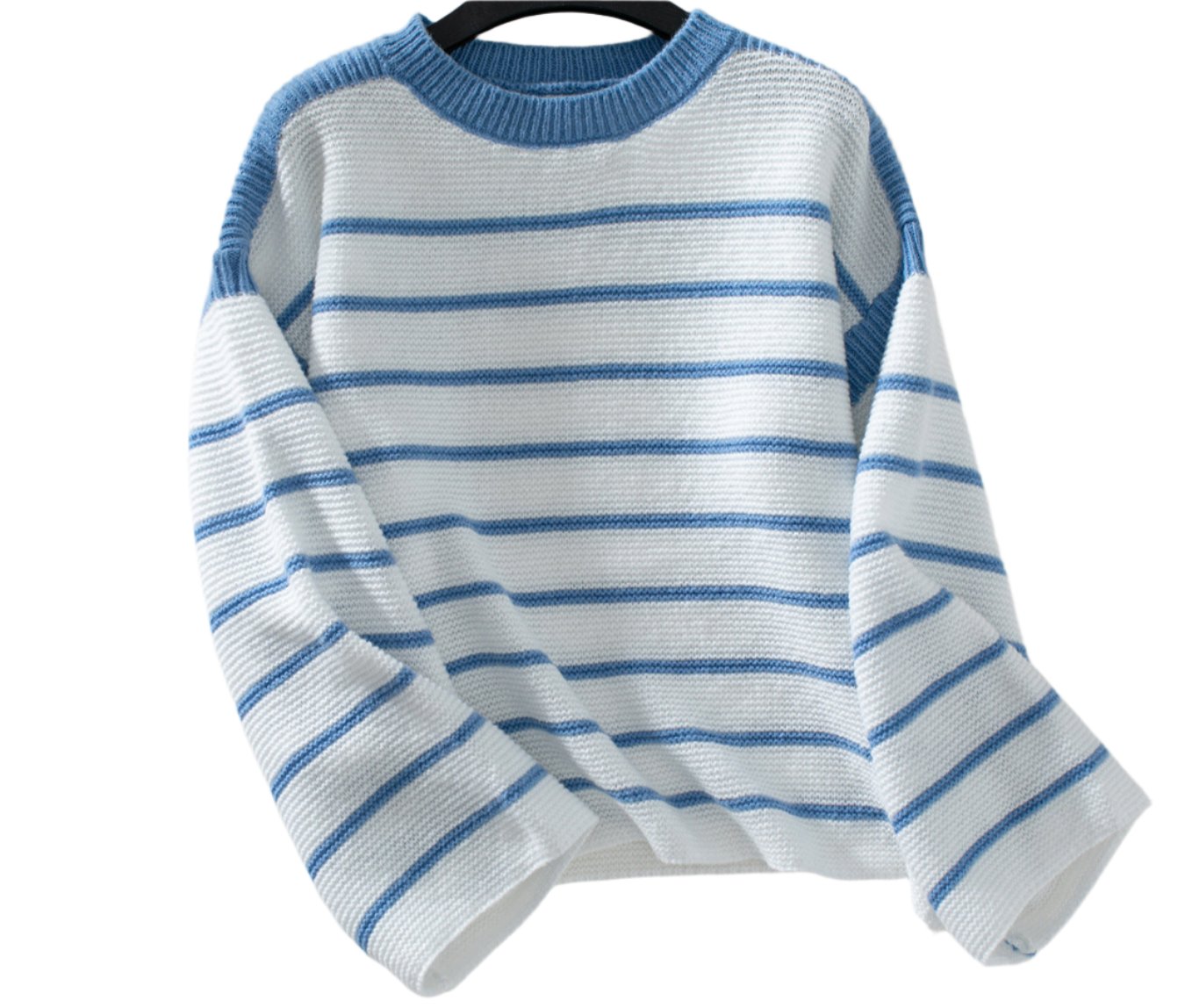 Black White Striped Pullover Sweater