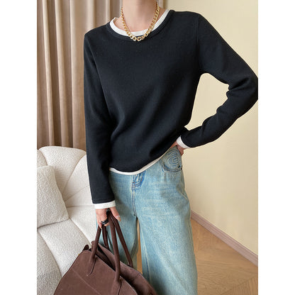 Fashionable Color Contrast Sweater