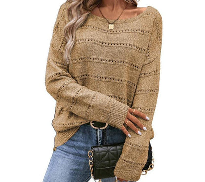 Hollow Cutout Off Shoulder Knitwear Sweater