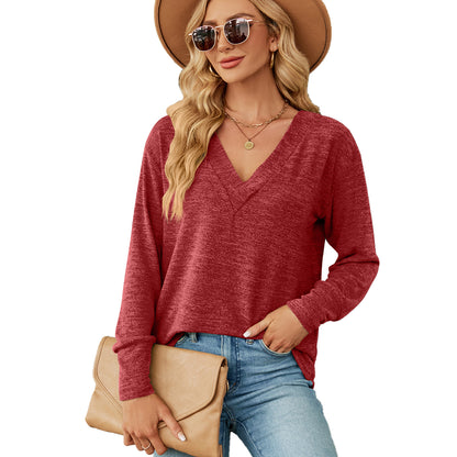 Solid Loose Casual Long Sleeves Top