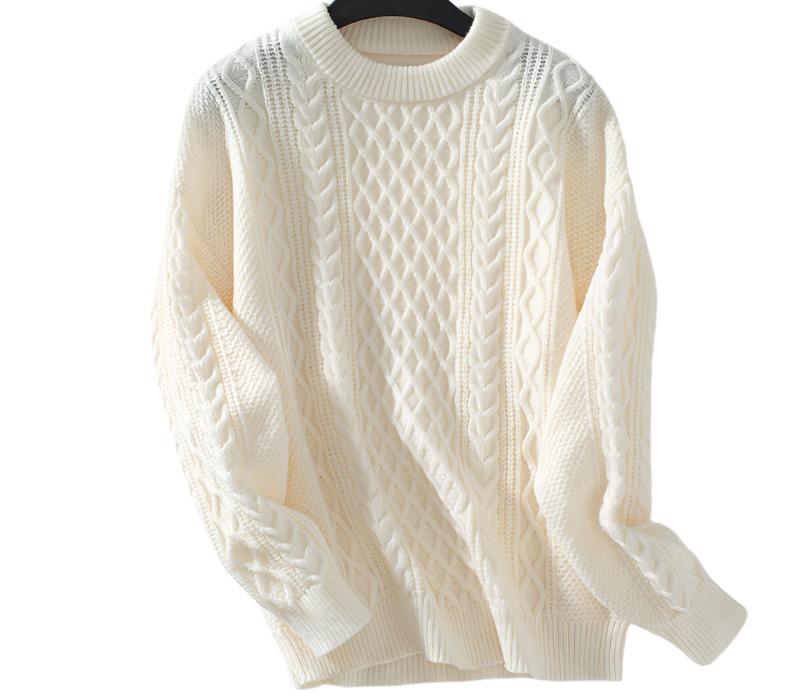 Twisted Cable Knit Pullover Sweater