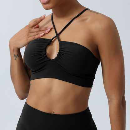 Nude Feel Hollow Cutout Push-up Sports Bra