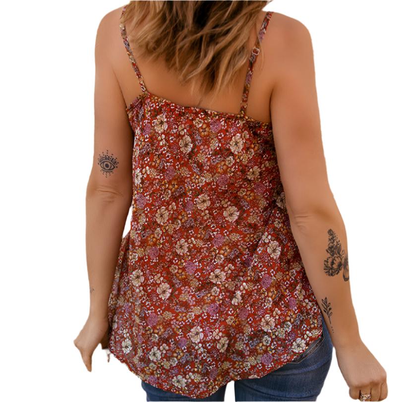 Floral Print Casual Chiffon Blouse