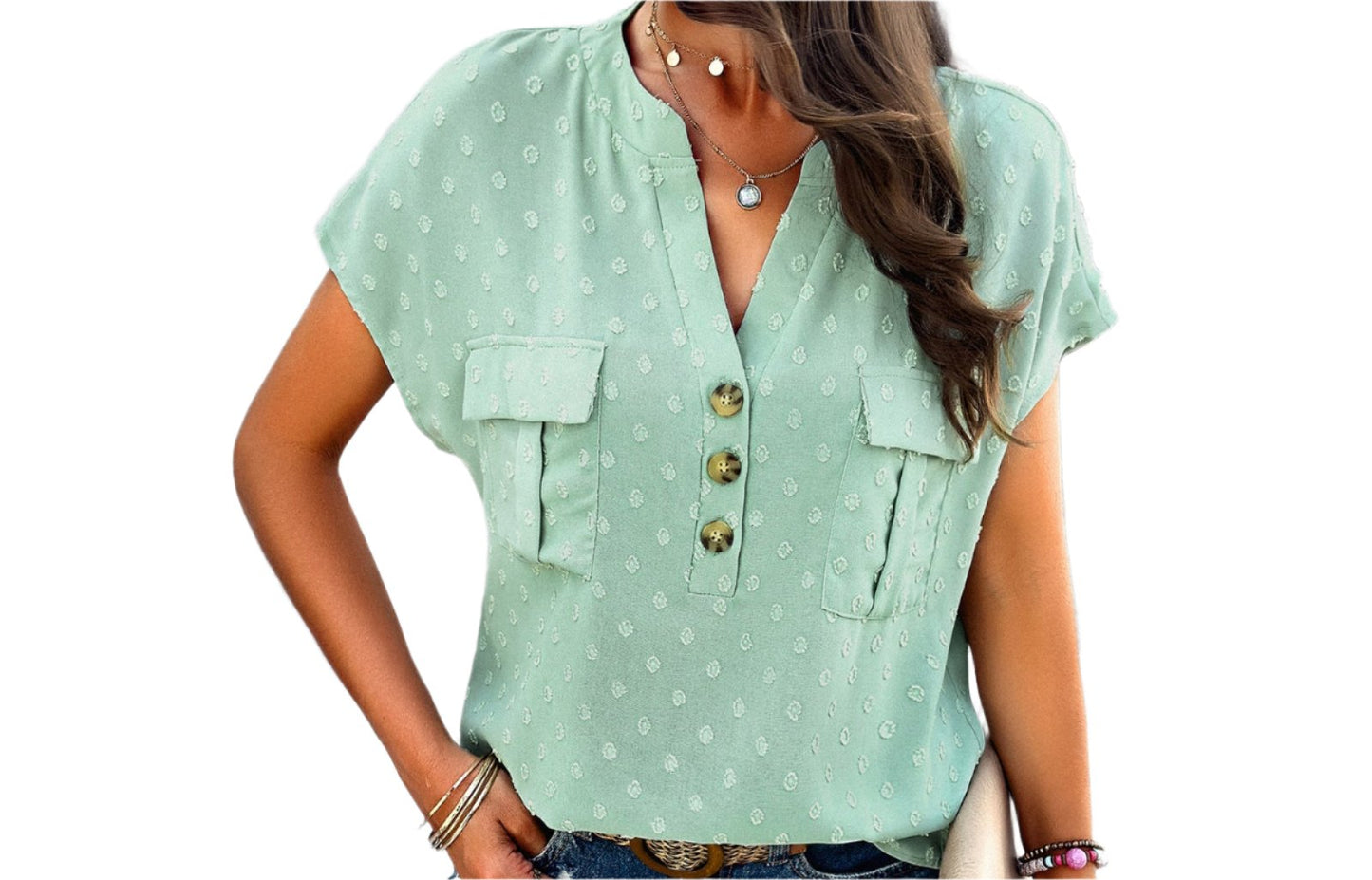 Casual V-neck Shirt Top