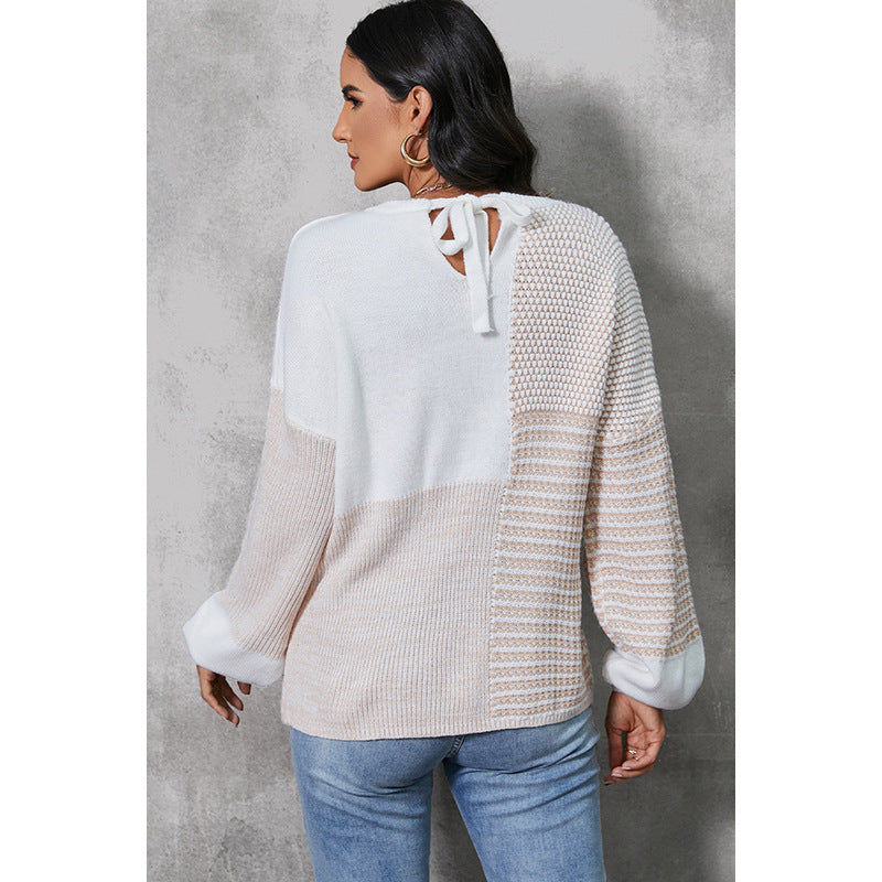 Knitted Color Block Sweater