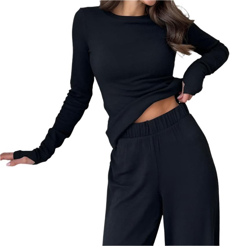 Black Milk Silk Pajamas Two Piece Loungewear Set