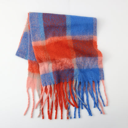 Cashmere Mohair Plaid Scarf