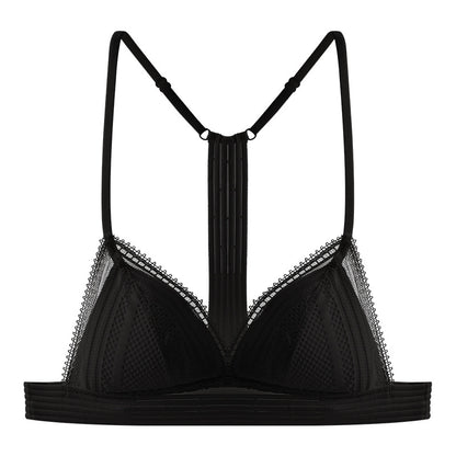 Bralette French Triangle Cup Thin Wireless Lace Sexy Bra Set