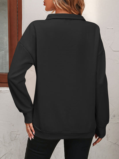 Half Long Sleeve Zipper Sweatshirt Pullover Fleece Sweater