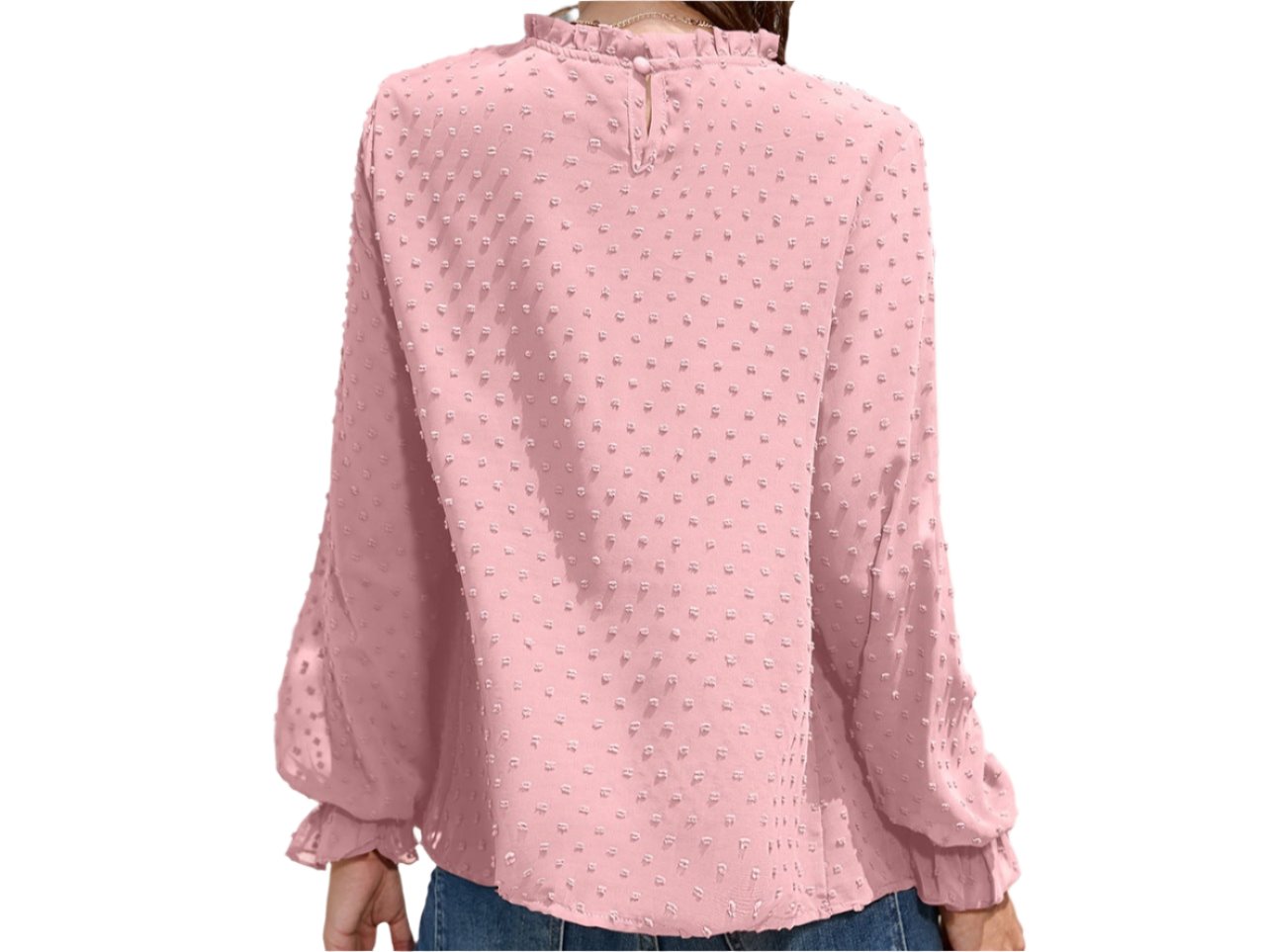 Chiffon Smocking Long Sleeve Shirt Top