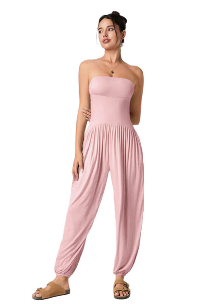 Tube Top Ankle Tied Jumpsuit