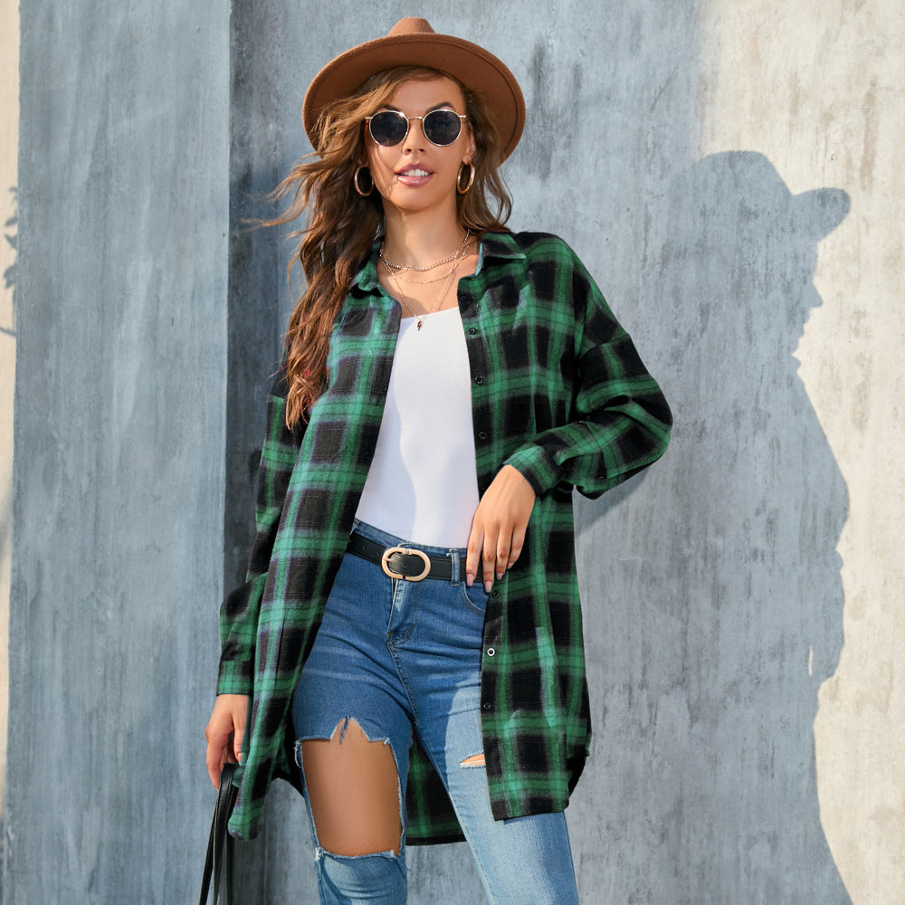 Long Sleeved Plaid Shirt