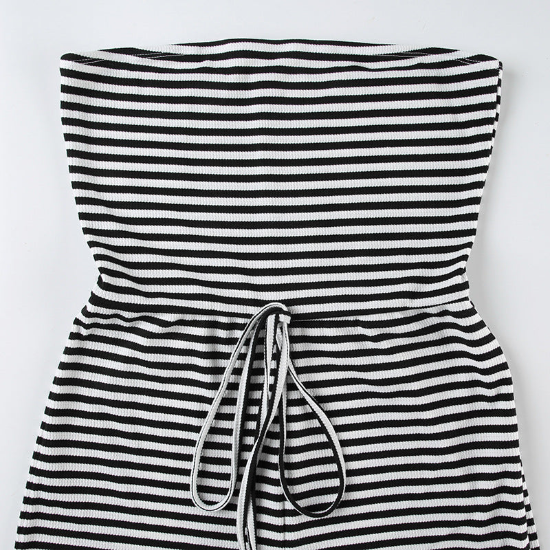 Striped Drawstring Jumpsuit