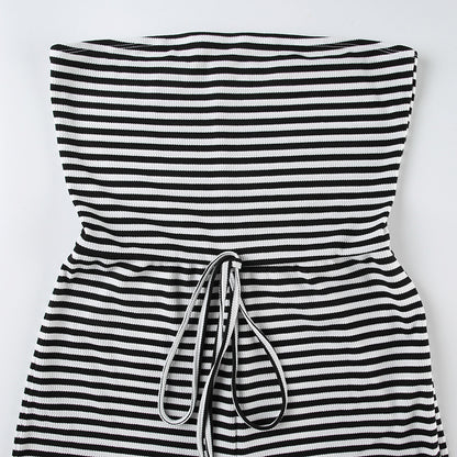 Striped Drawstring Jumpsuit