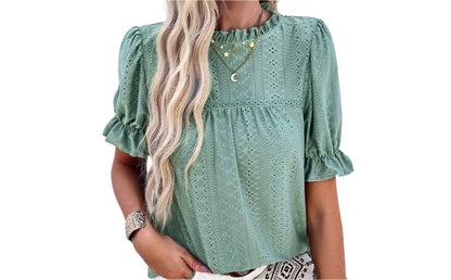 Chic Ruffle Short Sleeve Top