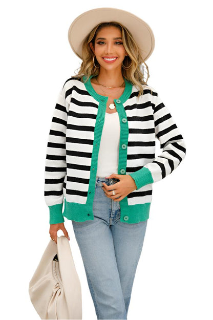 Striped Knitted Cardigan