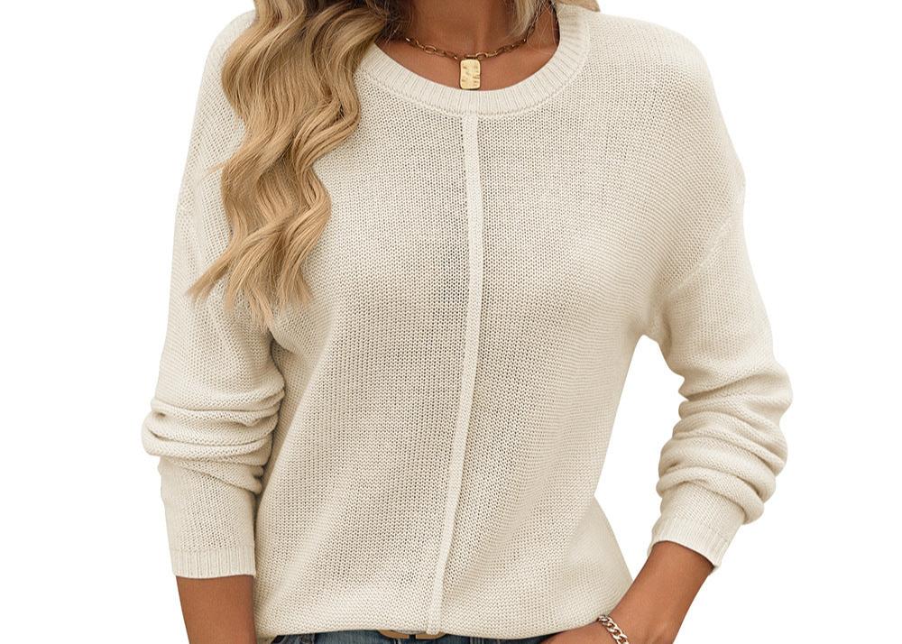 Long Sleeve Knitted Thick Needle Casual Sweater