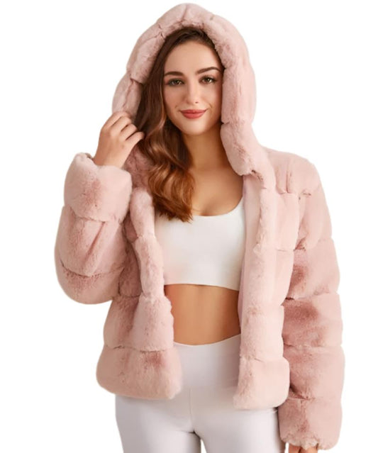 Hooded Faux Fur Coat