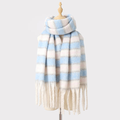 Mohair Striped Scarf Shawl