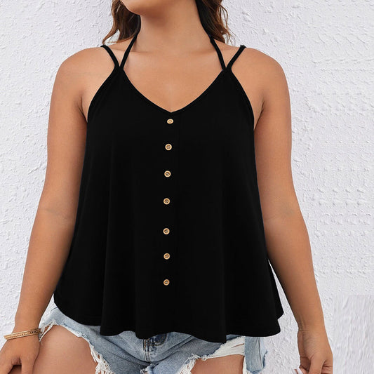 Plus Size Casual Sexy Strappy Tank Top