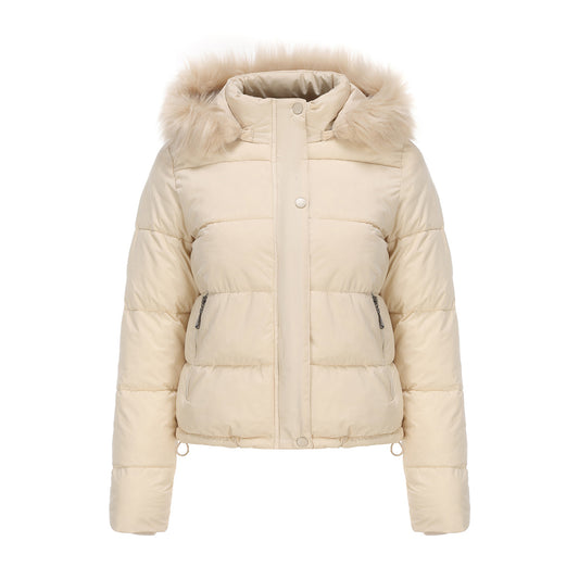 Cotton Velvet Detachable Hoodie Puffer Jacket