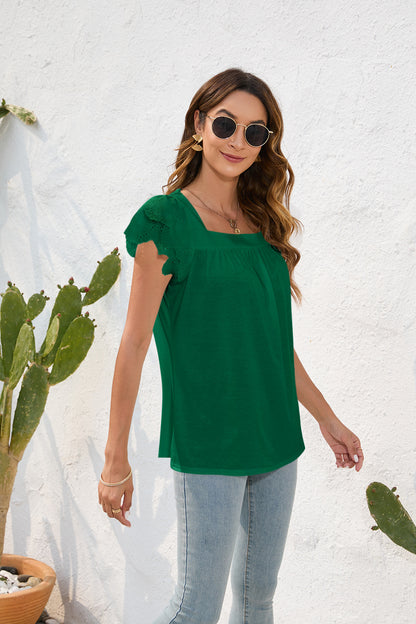 Casual Ruffle Short Sleeve Top