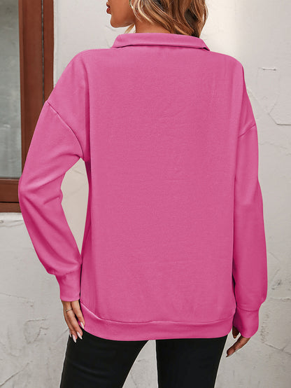 Half Long Sleeve Zipper Sweatshirt Pullover Fleece Sweater