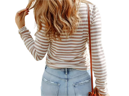 Striped Pullover Long Sleeve Top