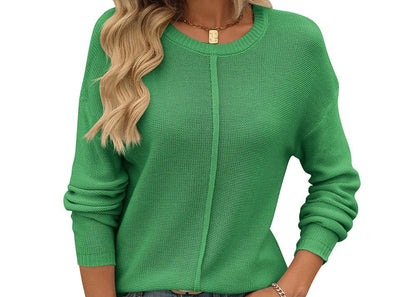 Long Sleeve Knitted Thick Needle Casual Sweater