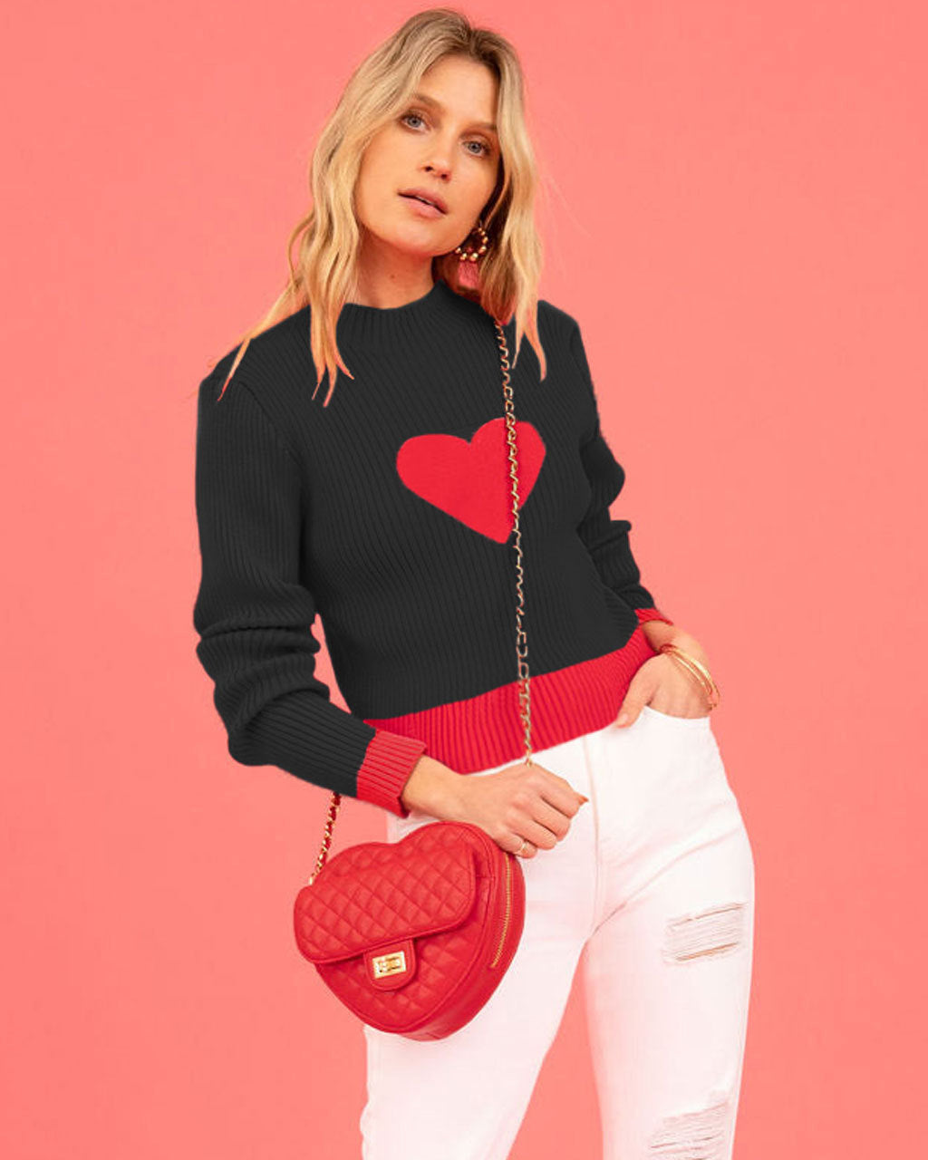 Love Turtleneck Knitwear Pullover Sweater