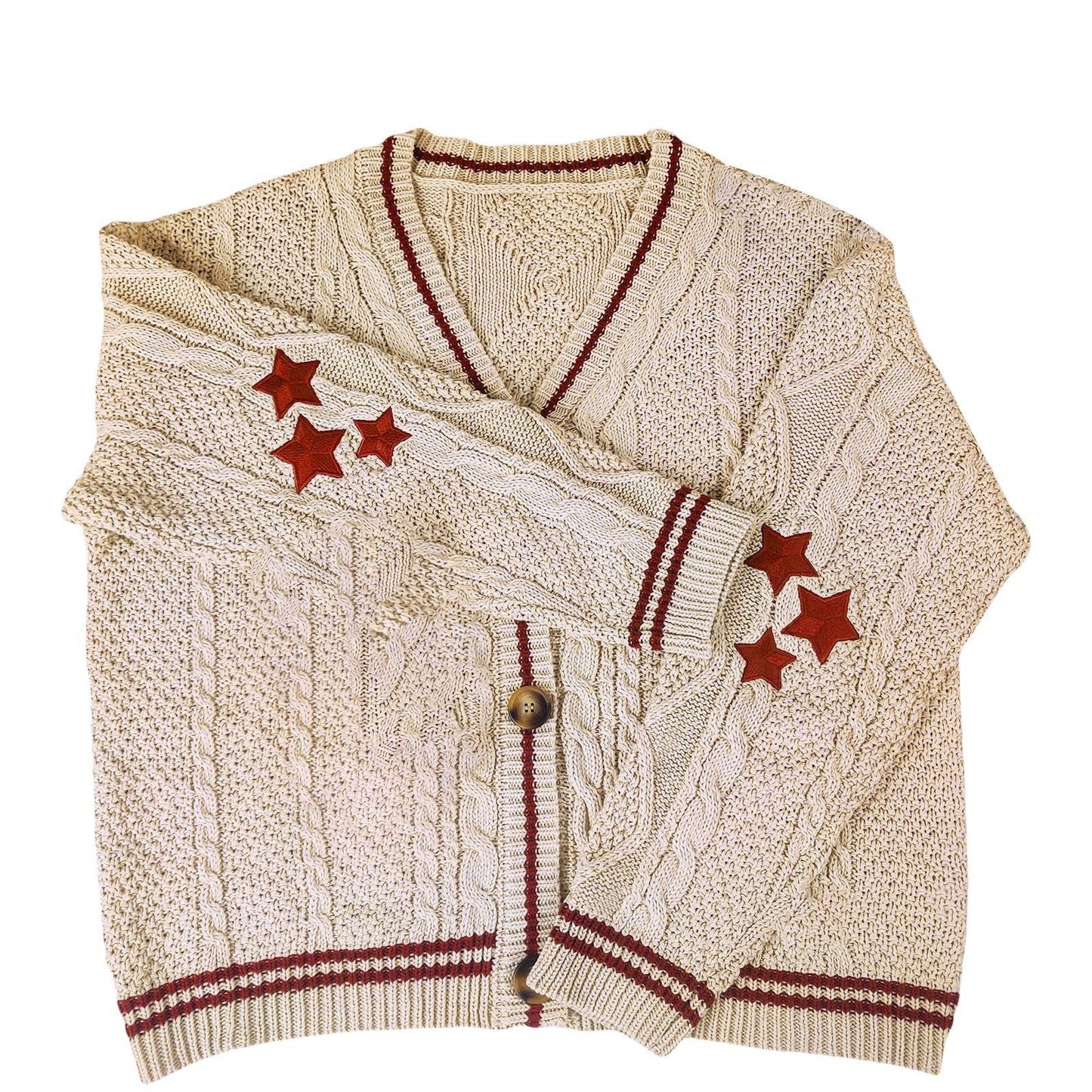 Batwing Knitted Star Sleeves Sweater Cardigan