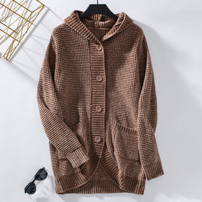 Hooded Knitted Cardigan