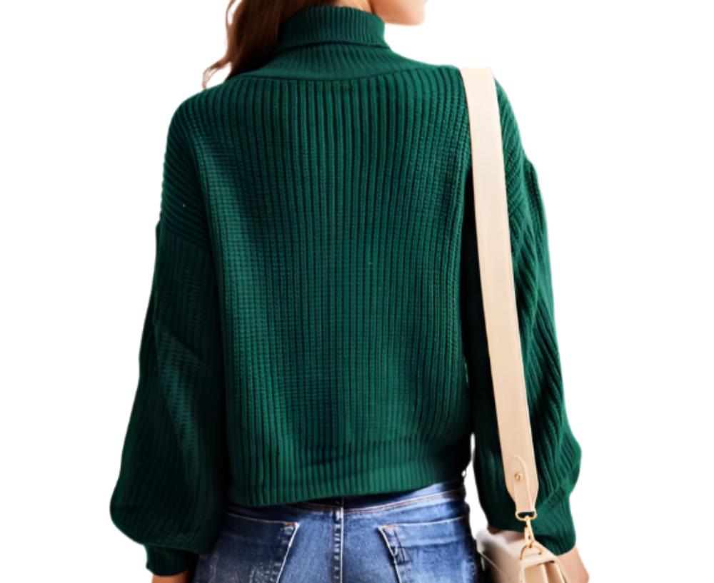 Elegant Graceful Niche Design Turtleneck Soft Glutinous Knitted Sweater