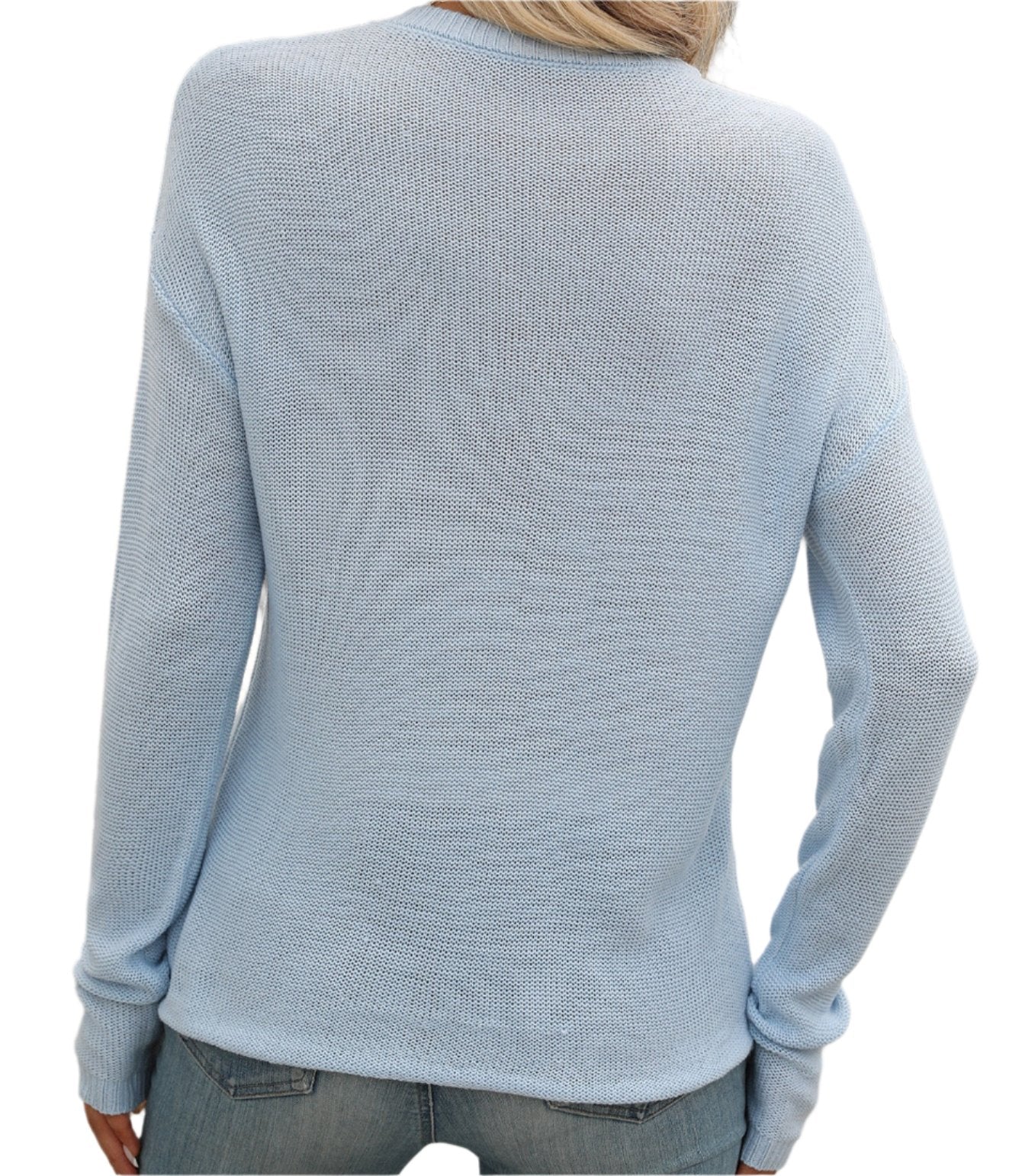 Long Sleeve Knitted Thick Needle Casual Sweater