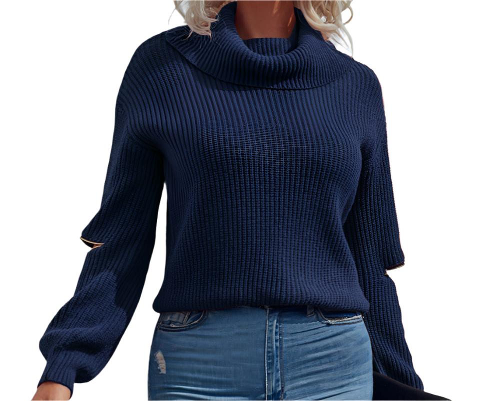 Knitted Pullover Zipper Sweater