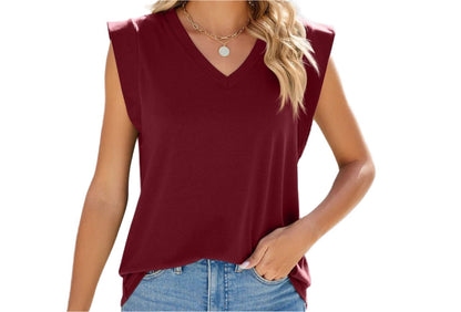 V-neck Loose Short Sleeve Top